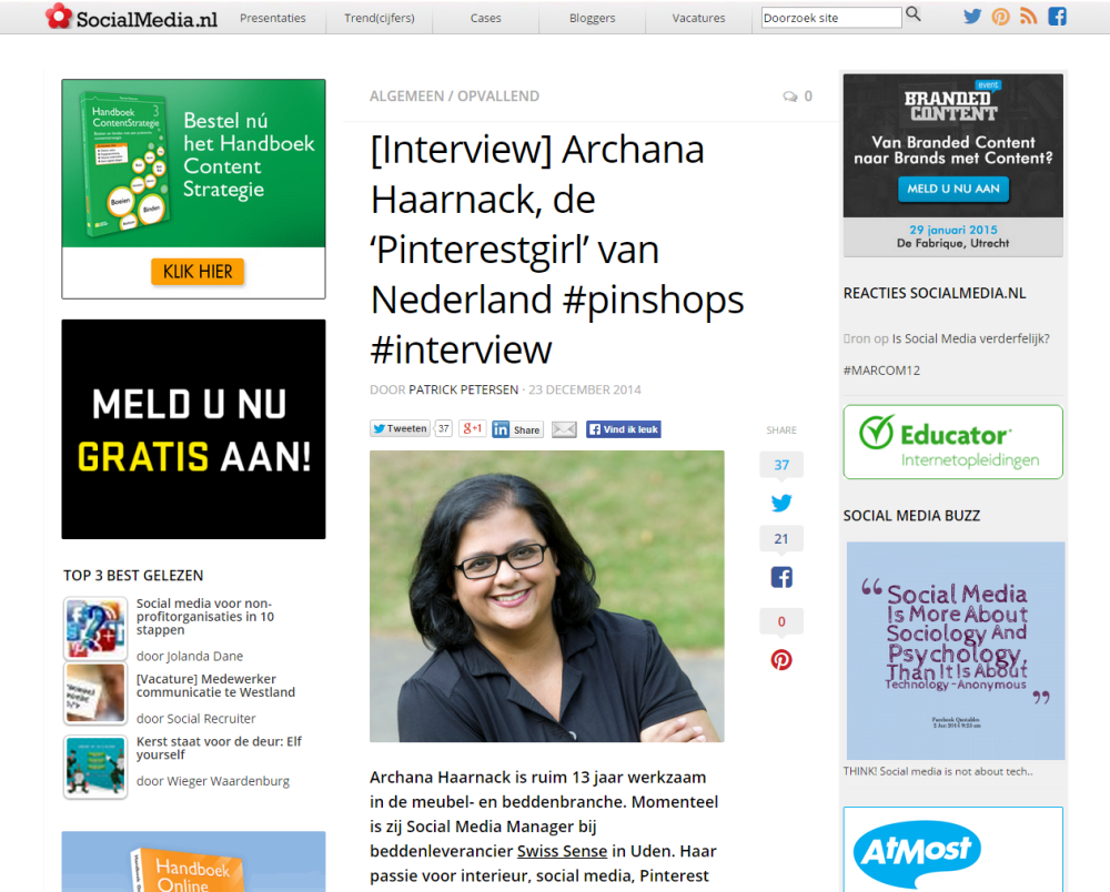 Interview Archana Haarnack, de ‘Pinterestgirl’ van Nederland
