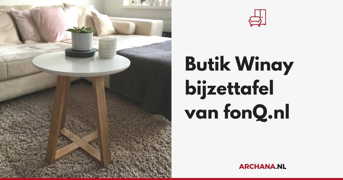 Butik Winay bijzettafel van fonQ.nl - review - wit rond bijzettafeltje - ARCHANA.NL