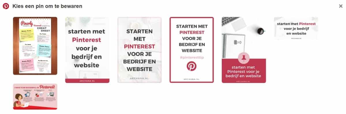 Creëer meerdere pins voor dezelfde pagina