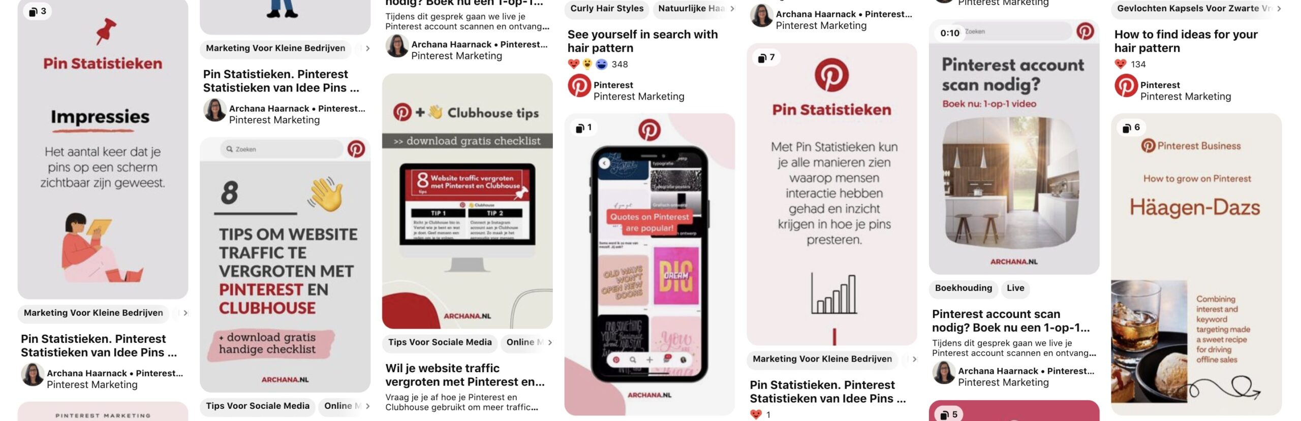Maak regelmatig nieuwe content voor Pinterest.