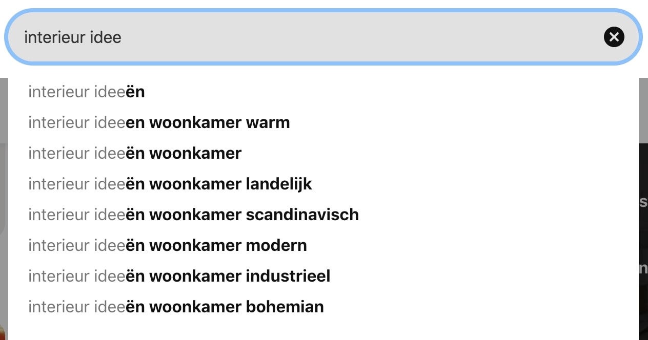 Pinterest is een zoekmachine. Mensen gebruiken trefwoorden.