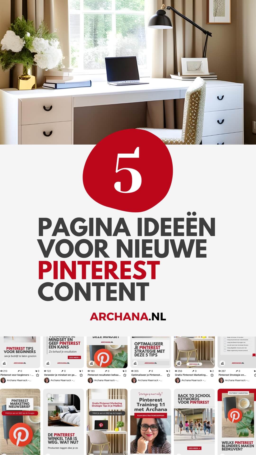 5 pagina ideeën voor nieuwe Pinterest content - ARCHANA.NL