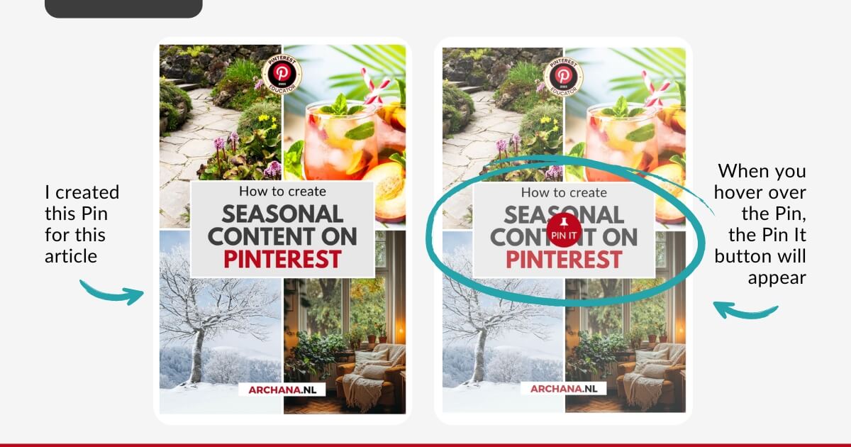 Image showing a Pin where the Pin It button appear when you hover over the image