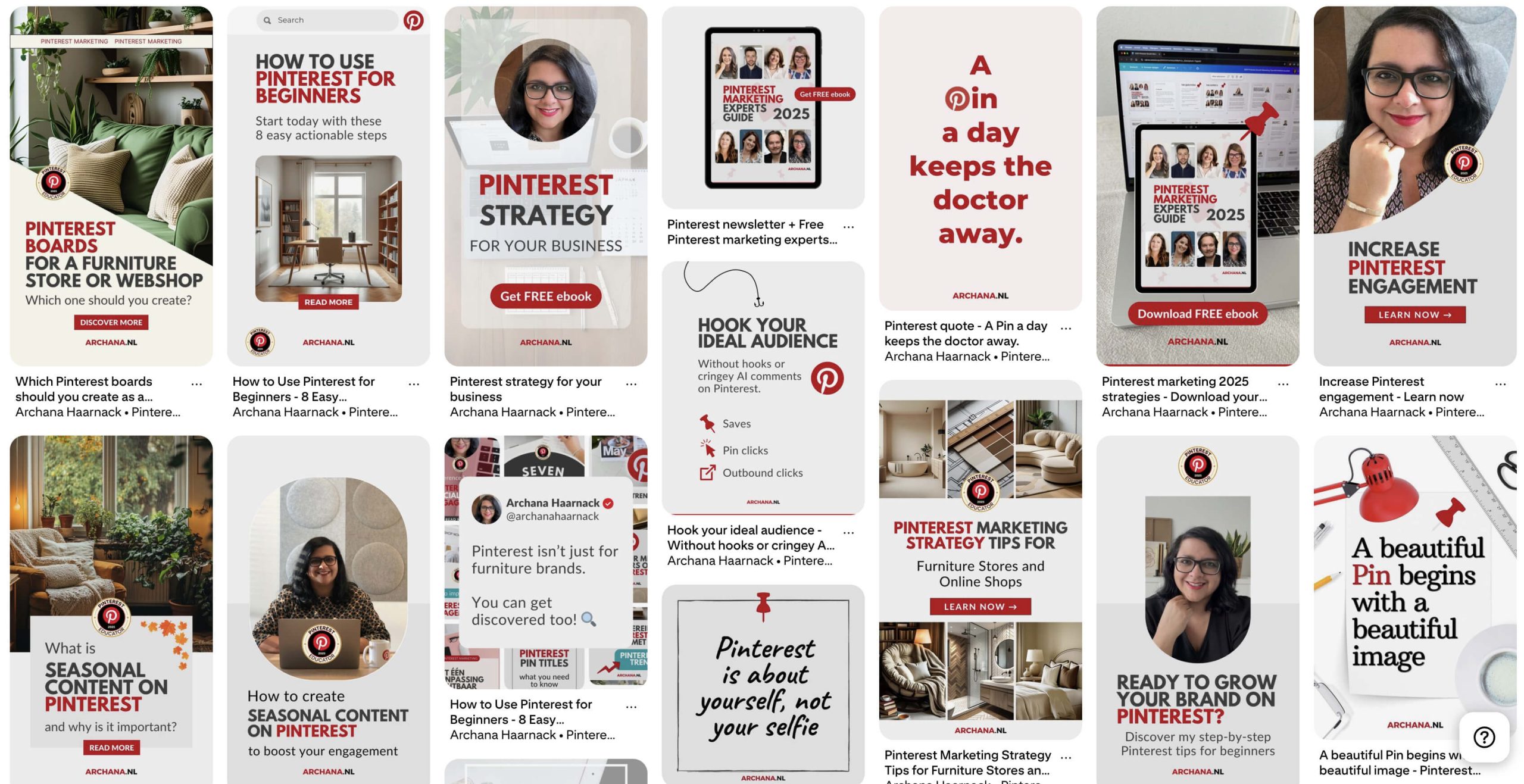 Pinterest Pins van Archana Haarnack